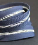 Cierre Cadena de Bronce Niquelado Nº5